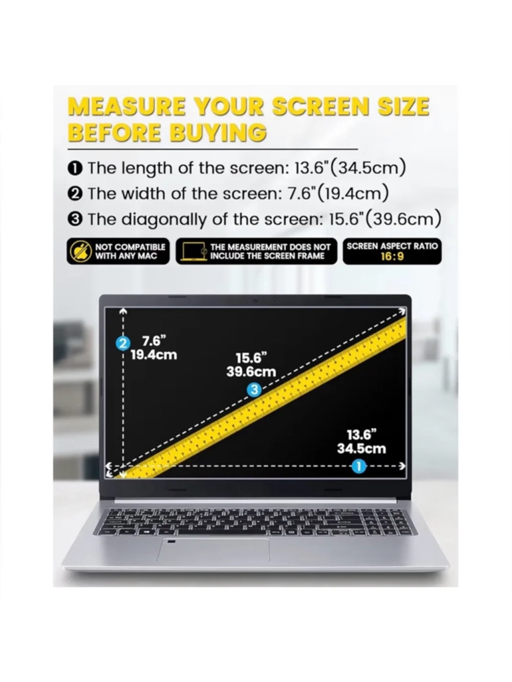 NEW FORITO 15.6” Laptop Privacy Screen Protector 360° AntiPeeping & Glare Shield